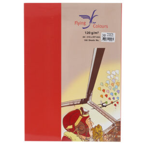 กระดาษการ์ดสีแดง A4 120 แกรม 100 แผ่น Flying