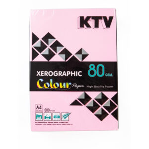 กระดาษถ่ายเอกสารสีชมพูเข้ม A4 80 แกรม KTV Xerographic 500 แผ่น