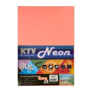 กระดาษถ่ายเอกสารสีชมพู A4 80 แกรม KTV Neon 500 แผ่น