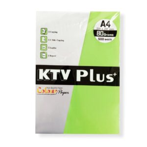 กระดาษถ่ายเอกสารสีเขียว A4 80 แกรม KTV Plus 500 แผ่น