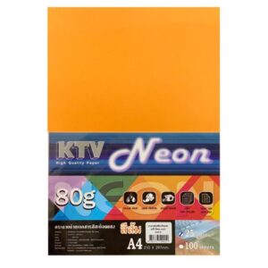 กระดาษถ่ายเอกสารสีส้ม A4 80 แกรม KTV Neon 500 แผ่น