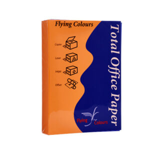 กระดาษถ่ายเอกสารสีส้มเข้ม A4 80 แกรม Flying 500 แผ่น